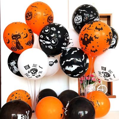 China Eco - Friendly Halloween Decoration Party Balloons Orange Pumpkin Printed Latex Balloon zu verkaufen