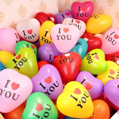 China Eco-Friendly Wedding Valentine Decoration Big 10 12 Inch Solid Color Balloon Heart Shape Balloon for sale