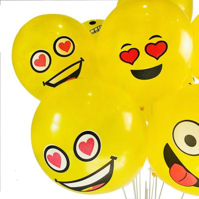 China Eco - Friendly Yellow Latex Balloons Party Smiley Face Printing Balloon for sale