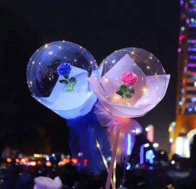 China Haoshidai Eco-Friendly Bobo Ballon High Quality 20 Inch LED Colorful Flash Balloon Light Rose Bobo Balloon for sale