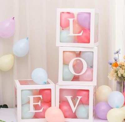 China Eco - Friendly Pink White Cardboard Baby Balloon Boxes Like Transparent Balloon Box For Party Decoration for sale