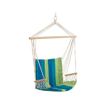 China Modern Hanging Hammock Chair With Wooden Railing , Rope Hammock Swing For Indoor Or Outdoor for sale