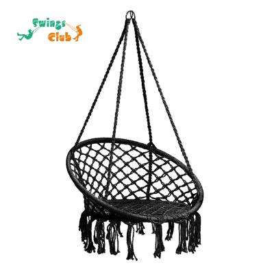 China Modern Reticular Chair Hammock For Outdoor Cotton Rope Hanging Chair Hammock With Steel Pipe for sale