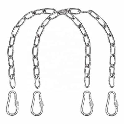 China Modern Heavy Duty Stainless Steel Swing Accessories 2 Hanging Hammock Chain 4 Chair Carabiners Hooks Set for sale