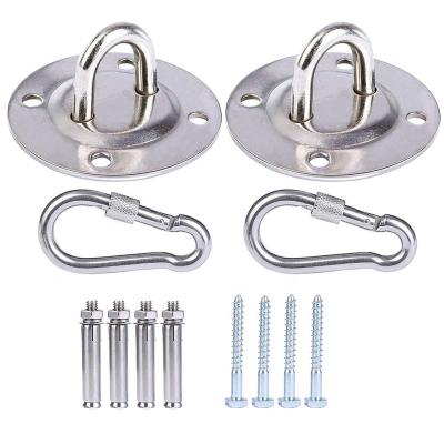 China Modern 2 Pieces Heavy Duty Stainless Steel Swing Hammock 360 Degree Hooks Flexible Hanging Kit for sale