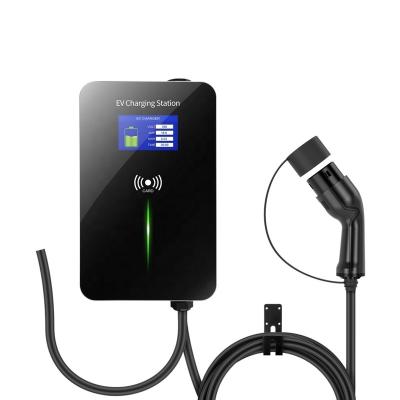 China Screen Display 3Phase 32Amp 22KW EV Charging Station WIFI APP Type - 2 EV Plug Car Charger Wallbox for sale