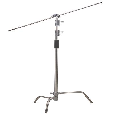 China Stable Heavy Duty Stainless Steel C Bracket With Arm 2 Handle Head For Soft Studio Box Reflector for sale