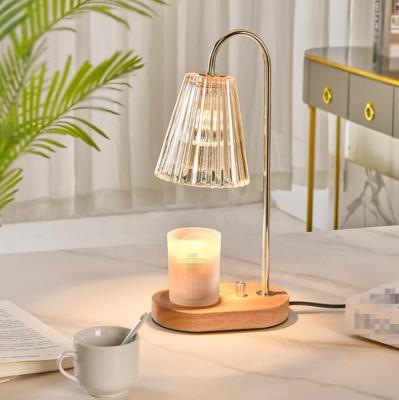 China Custom Candle Scented Atmosphere Lamp Wood Electric Candle Warmers Electric Lamp With Dimmer for sale