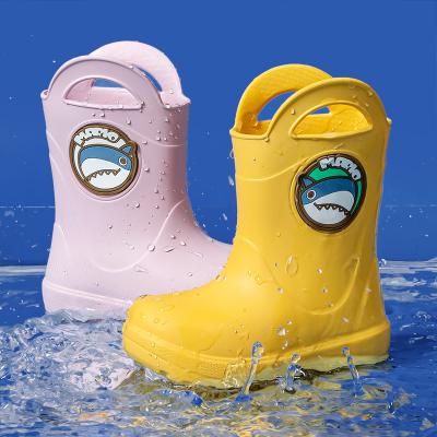 China Mario Children's EVA Cartoon Rainboots Non-slip Outdoor Dinosaur Rain Boots Baby Waterproof Cheerful Boy Girl Kids Waterproof Shoes for sale