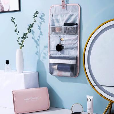 China Customized Waterproof Logo Foldable Hanging Wall Portable Bag Cosmetic Organizer for sale