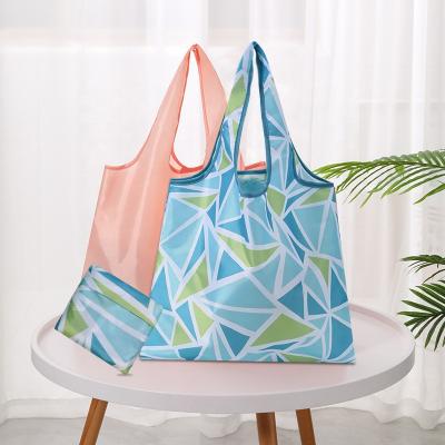 China Promotion Eco-Friendly Reusable Reusable Fashion Polyester Folding Shopping Bags Tote Bags for sale