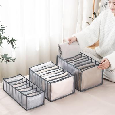 China Underwear Drawer Organizer Foldable Clothes Pants Folding Storage Rack Pants Storage Box Organizer Storage for sale