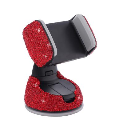 China Universal PORTABLE Car Phone Holder Rhinestone Diamond Bracket 360 Degree Car Phone Holder Dashboard Windshield Air Vent for sale