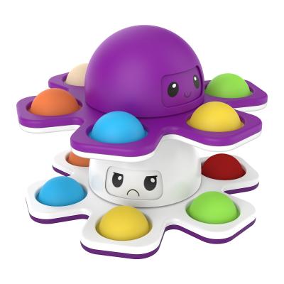 China Plastic+Silicone Noise Bubble Face Changing Squeeze Artifact Squeeze Octopus Squishy Spinner Toy for sale