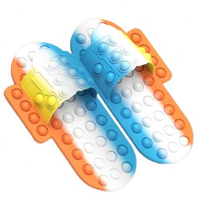 China New Design Lightweight Ladies Girls Shape Fun Jumping Jumping Person Toys Custom Silicone Gel Cute Colorful Sandals Slippers for sale