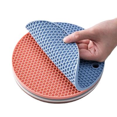 China Honeycomb Viable Heat Resistant Silicone Pot Holder Mat Pad Trivet Coaster For Kitchen Utensil for sale