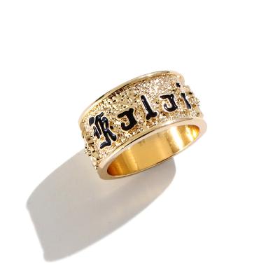 China Ethnic Komi Customize Hawaiian Name Rings Samoa Enamel Ring Custom Pattern Hawaiian Jewelry Wholesale for sale