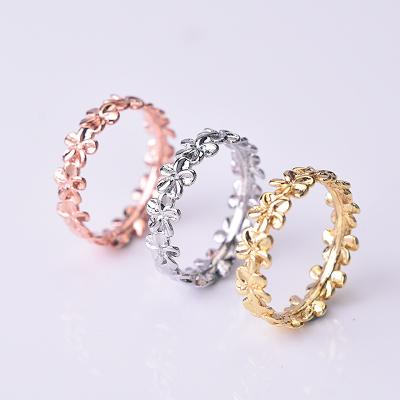 China Frangipani Ring KOMI Trend 18K Gold Hawaiian Round High Quality Color Plated Frangipani Flower Ring For Women Girls for sale