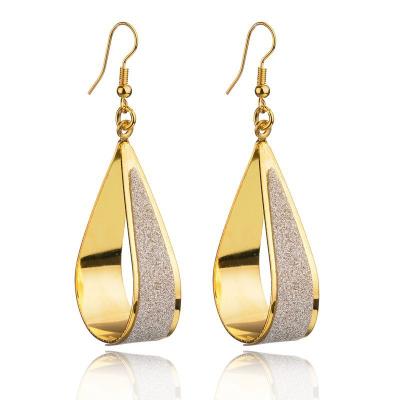 China Geometric KOMI Punk Twist Spiral Rub Jewelry Geometria Lines Black Gold Silver Circle Long Earrings For Women for sale