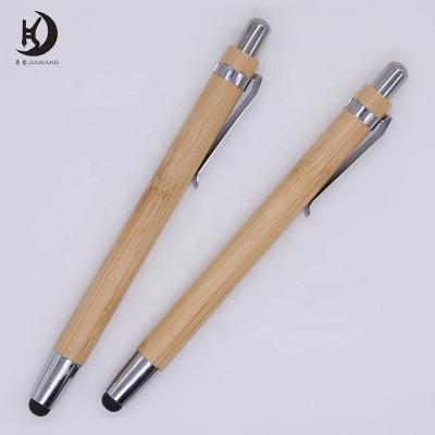 China Promotional Pen Customized Bamboo Pen And Logo Stylus Engraved Bamboo Ballpoint Pen With Touch for sale