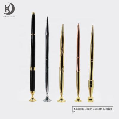 China JJXD-024 promotional wholesale logo pen luxury hotel use metal desk stand promotional customized ball pen for sale