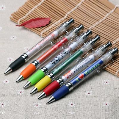 China JXQ-519 Promotional Promotional Gift Custom Advertising Pull Back Ball Pen Banner Retractable Plastic Pen for sale