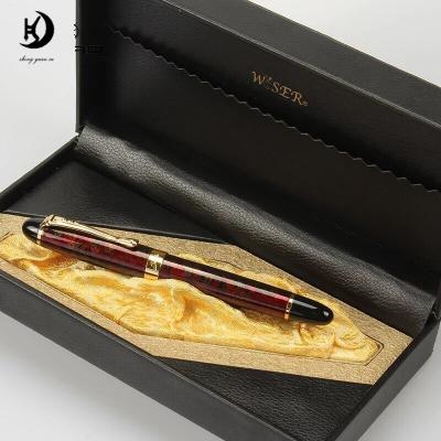 China Wholesale Promotional Metal Red Medium Jinhao x450 Manufacturer Business Gift Fountain Pen Set With Pen Box Leather Case for sale