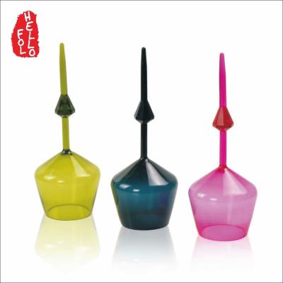 China Colorful Outdoor Portable 350ml Beach Long Stemmed Floating Plastic Wine Glass for sale