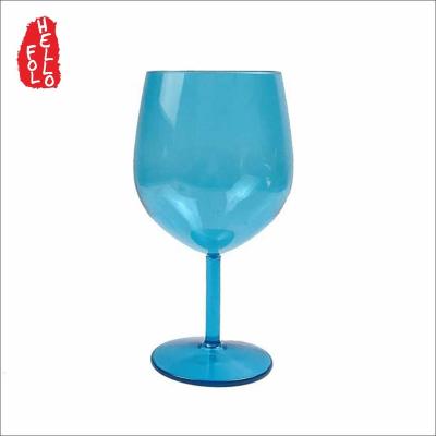 China Colorful solid color 1500ml plastic large capacity blue wine goblet glass for sale