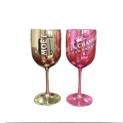 China Outdoor Reusable Spill Proof Colorful Champagne Wine Glass Colorful Plastic Tumbler for sale