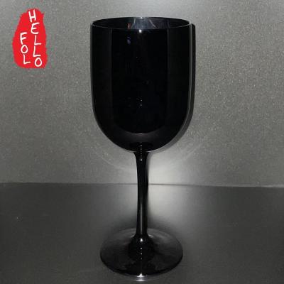 China VGEET popular popular unbreakable champagne drinking glasses goblet black wine glass, custom made plastic black wine glasses for sale