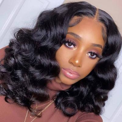 China Deep Wave Glueless Body Wave Transparent Lace Front Wig Brazilian Hair Lace Front Wig 100% Virgin Hair Products With Preplucked Hairline for sale