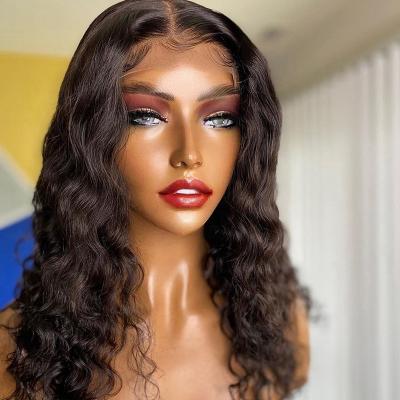 China High Quality Virgin Water Wave 18Inch 13*4 Glueless Full Lace Human Hair Wigs 18Inch 13*4 Black Brazilian Black Full Lace Wigs For Black Women for sale