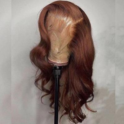 China Body Wave Wigs Factory Wholesale Sellers Chocolate Brown Color Hair 13X4 Lace Front Cuticle Aligned Hair No Shedding No Tangled for sale