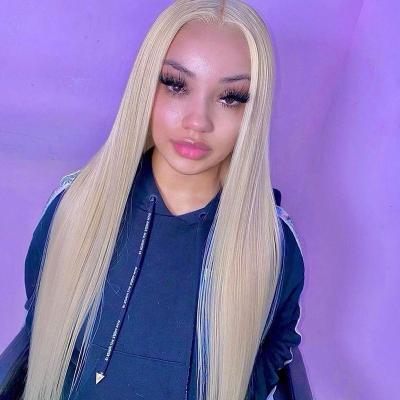 China 2022 Hot Sale Body Wave Body Wave 12A+ Grade Virgin Galactic Raw Hair 13X6 HD Lace Front Wigs Silky Straight 613 Blonde 22Inch Wigs For Black Women for sale