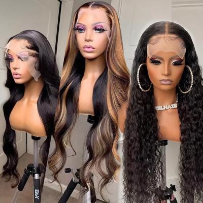 China Raw Body Wave Mink Brazilian Hair Vendor Wholesale Virgin Cuticle Aligned Human Hair 13X4 HD Lace Frontal Wig 26Inch 200 Density Bodywave for sale