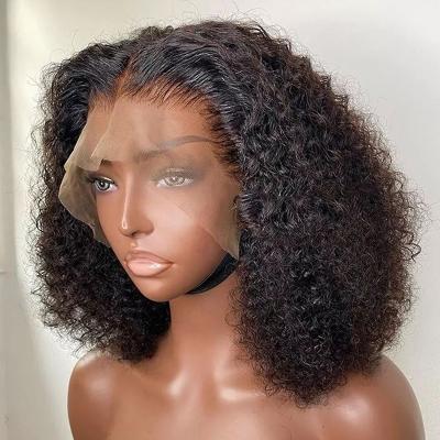 China Brazilian Kinky Curly Lace Front Wig For Black Women Wholesale 14Inch Body Wave Hair Wigs 100% HD 13X4 With Baby Hair for sale