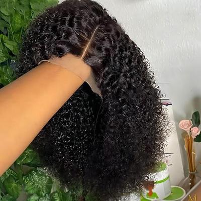 China Wholesale 14Inch Water Wave Bob Wig Ctuicles Aligned Brazilian 13X4 Deep Curly Color Women Water Wave Lace Front Human Hair Wigs For Women With Baby Hair for sale