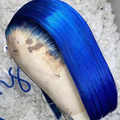 China Cheap Price 12a Virgin Blue Body Wave Indian Brazilian Raw Short Hair Body Wave Hair Lace Front Wigs Grade 12a Wigs For Black Women for sale