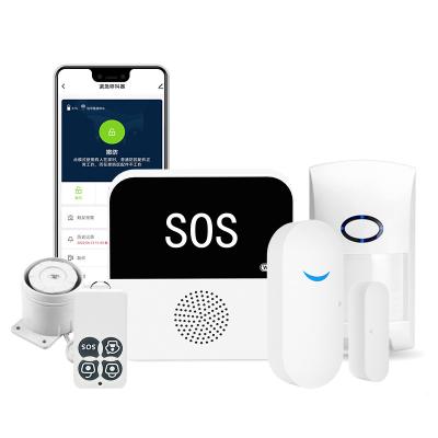 China Tuya WIFI RF433 Smart Voice Alarm Passageway Alarm System Package High Pressure Alarm Hub With Door PIR Sensor for sale