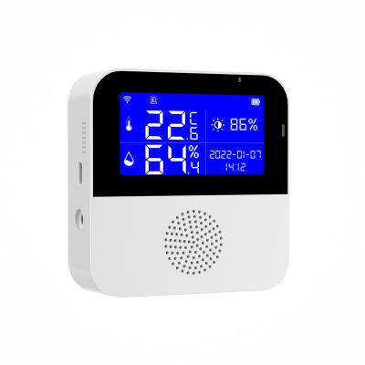 China Tuya WiFi Digital Temperature Measurement and Control Temperature Humidity Monitor Sensor Meter New with LCD Screen and Alarm Speaker for sale