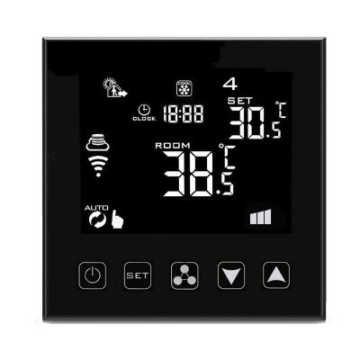 China Central Air Conditioning FCU Thermostat LCD Display HAVC System (Fan Coil Tuya WiFi or Zigbee High Performance AC Thermostat Units) for sale