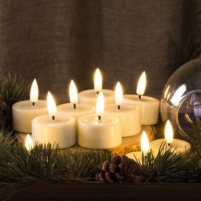 China Wedding Christmas Birthday Party Gift Matti's 3d Flame Home Decoration Real Paraffin Wax Battery Powered Led Tealight for sale