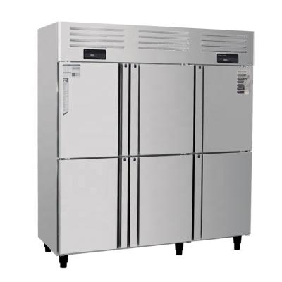 China European Style Six Doors Single-temperature Stainless Steel Refrigerator Upright Freezer And Refrigerator for sale