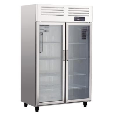 China Single-temperature hotel commercial kitchen large glass door refrigerator with glass door for beverage display and promotion fridge for sale