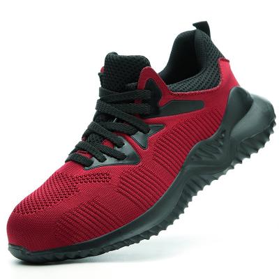 China Steel Toe Red Safety Running Shoes Steel Toe Safety Shoes Manufacturer Fashion Sports Men's Black Steel Sports Shoes for sale