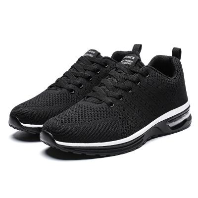 China 2021 Latest Fashion Anti-skid Breathable Lightweight Sneakers Black Running Air Cushion Unisex Sports Shoes for sale