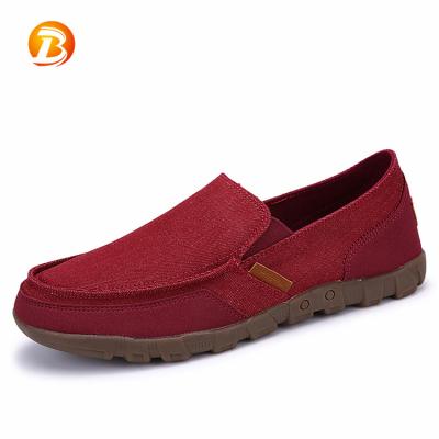 China New Style Trend Design Fashion Loafer Stylish Men's Flat Red Canvas Shoes Latest for sale