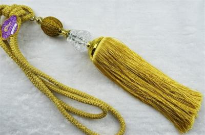 China Luxurious long fringe trimming tiebacks for curtain decoration for sale