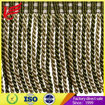 China 2017 Factory Direct Hot Sales New Style Brown Color Polyester Bullion Trims  fringe For Curtain for sale